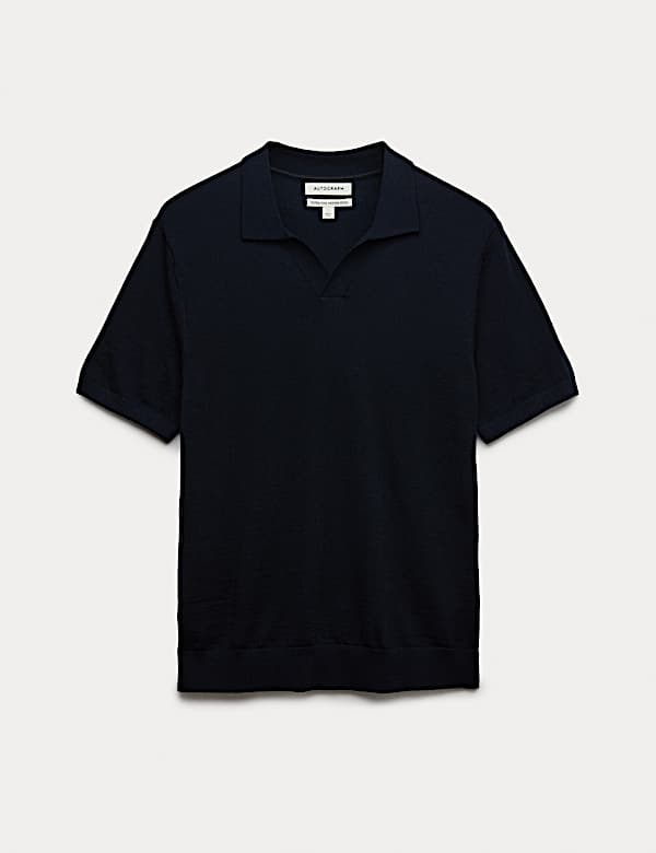 Pure Extra Fine Merino Wool Knitted Polo Shirt - VN