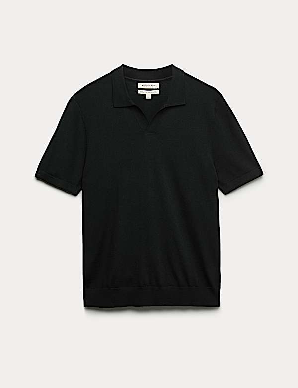 Pure Extra Fine Merino Wool Knitted Polo Shirt - US