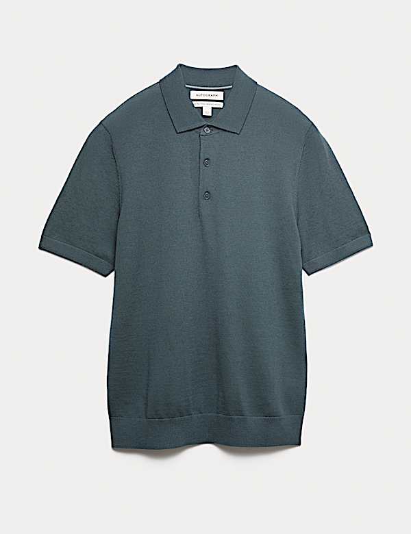 Pure Extra Fine Merino Wool Knitted Polo Shirt - LV