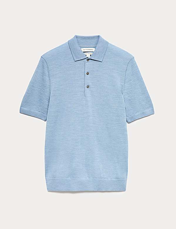 Pure Extra Fine Merino Wool Knitted Polo Shirt - CZ