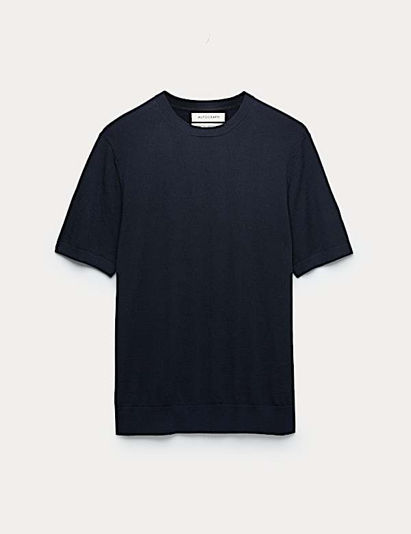 Pure Extra Fine Merino Wool Crew Neck T-Shirt - US