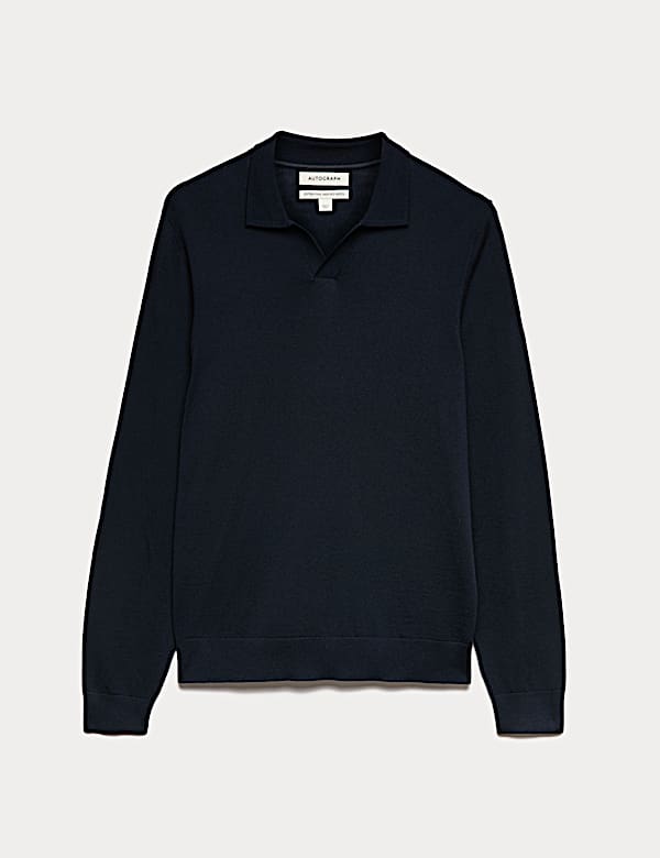 Kemeja Polo Rajut Wol Merino Murni Ekstra Halus - ID