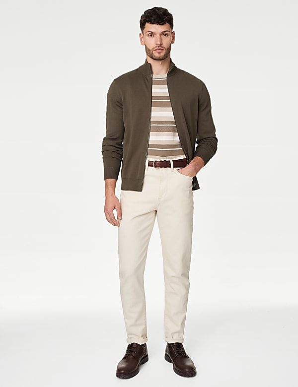 Cotton Rich Funnel Neck Zip Through Jumper - IL