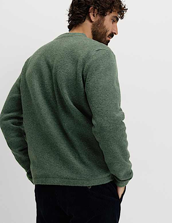 קרדיגן סרוג עם כיסים בשילוב צמר - IL