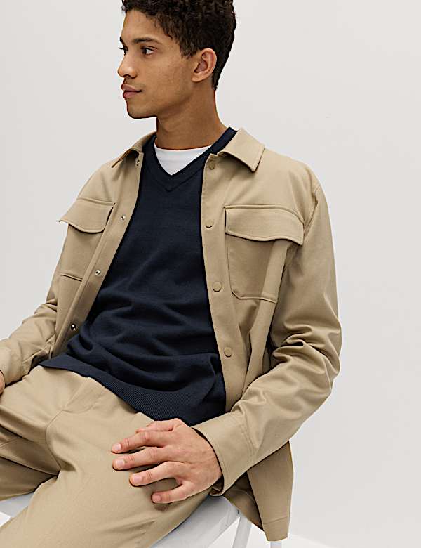 Pure Cotton V-Neck Jumper - GR