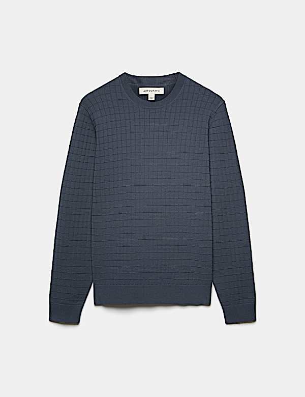 Performance Checked Textured Knitted Jumper - SK
