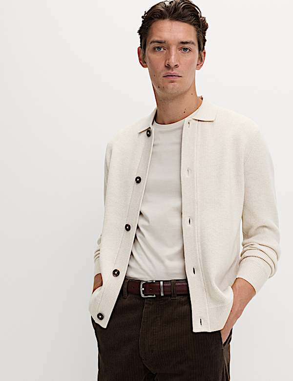 Cotton Blend Knitted Jacket - GR