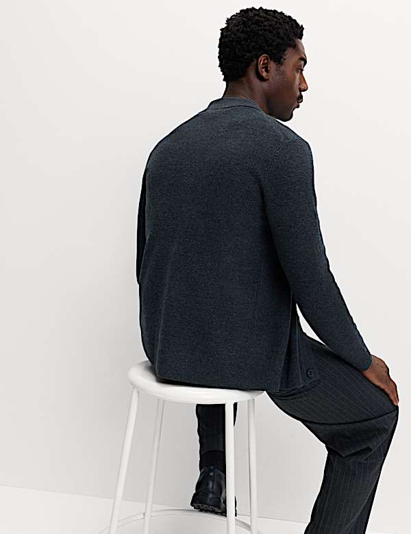 Cotton Blend Knitted Jacket - AL