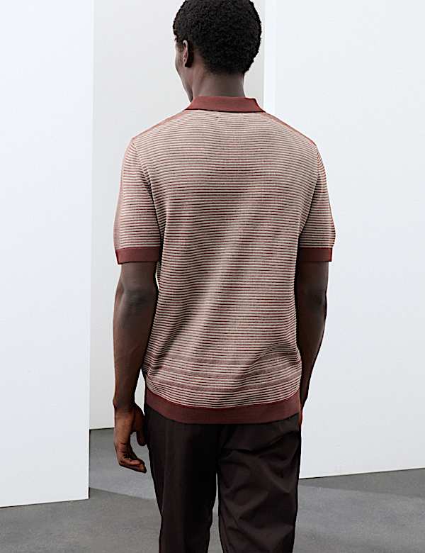 Regular Fit Pure Cotton Knitted Polo Shirt - NL