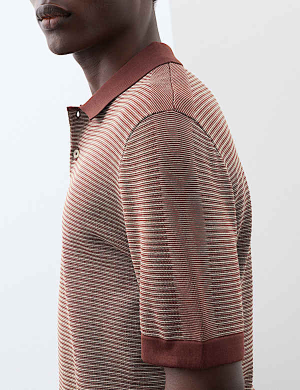 Regular Fit Pure Cotton Knitted Polo Shirt