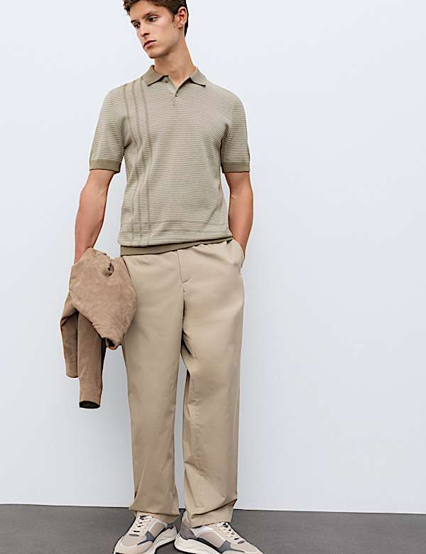 Regular Fit Pure Cotton Knitted Polo Shirt