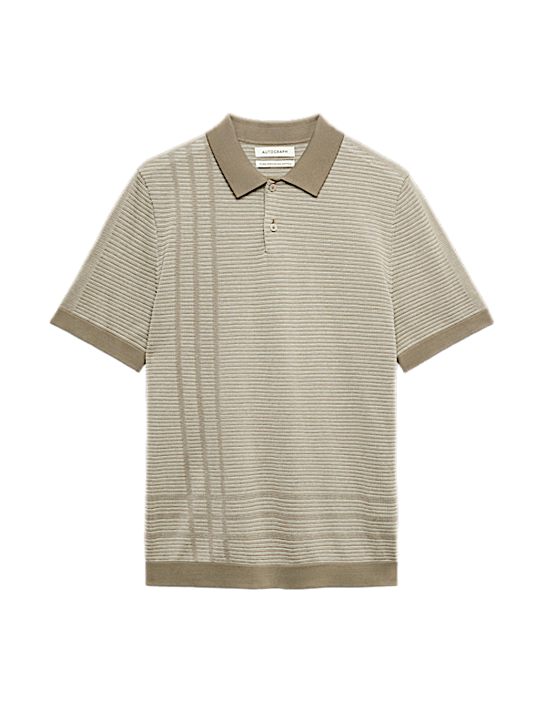 Regular Fit Pure Cotton Knitted Polo Shirt