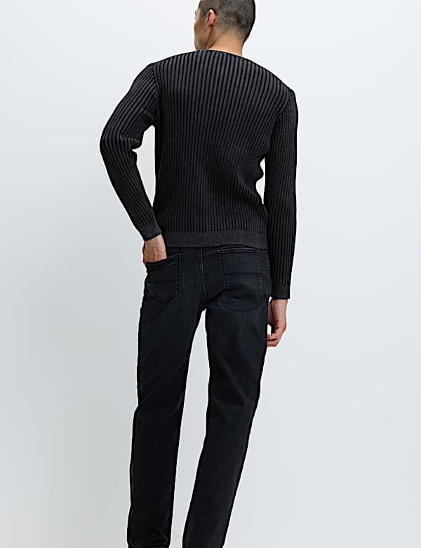 Pure Cotton Garment Dyed Crew Neck Jumper - JP