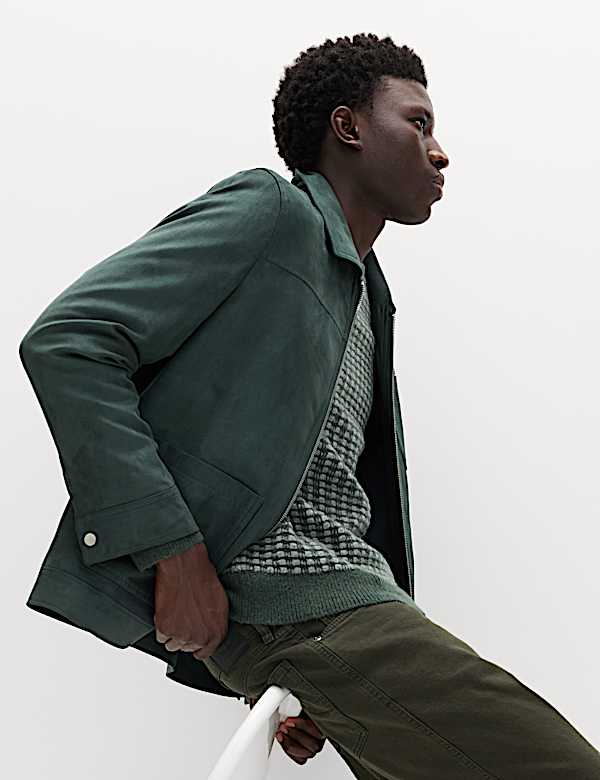 Supermiękki teksturowany sweter z okrągłym dekoltem i szwami - PL