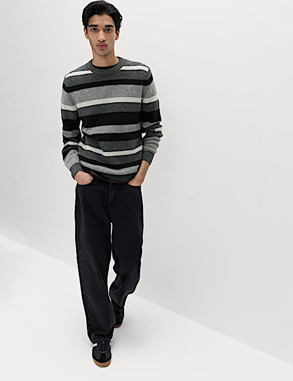 Supersoft Wide Stripe Crew Neck Jumper - EE