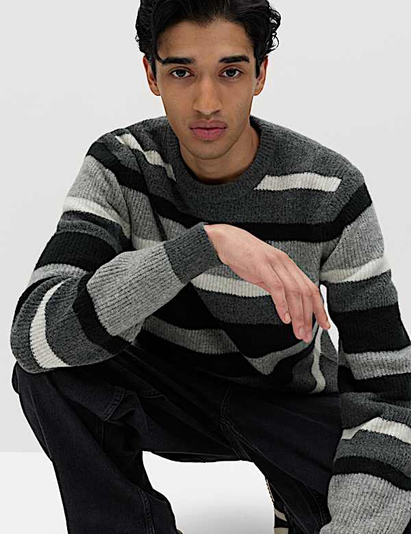 Supersoft Wide Stripe Crew Neck Jumper - EE