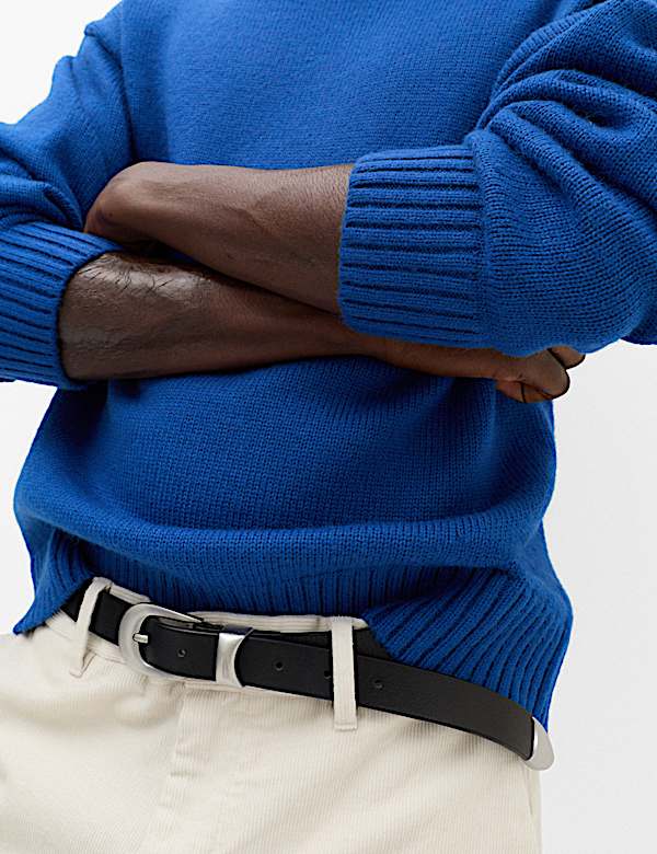 Wool Blend Ribbed Funnel Neck Jumper - UA