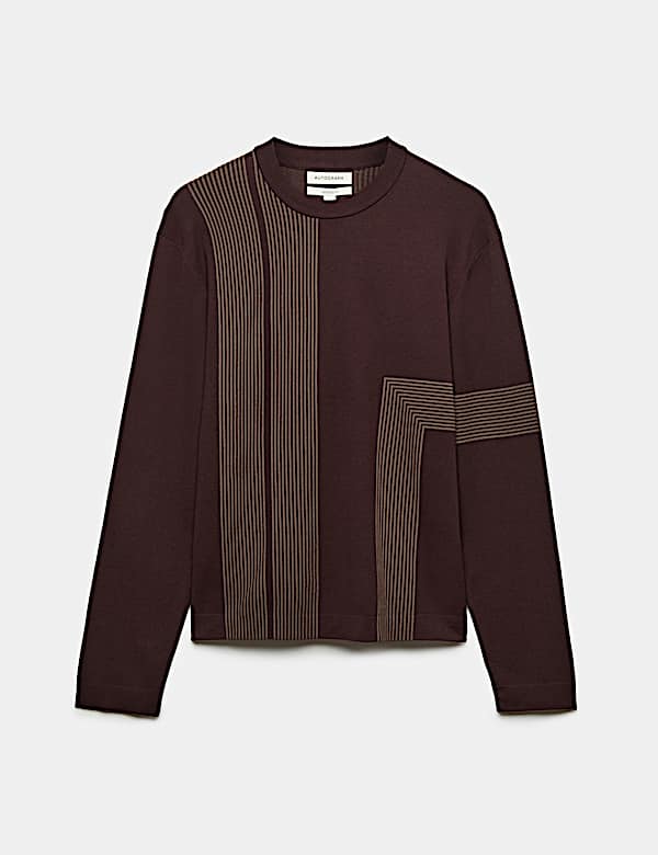 Abstract Linear Rib Crew Neck Jumper - RS