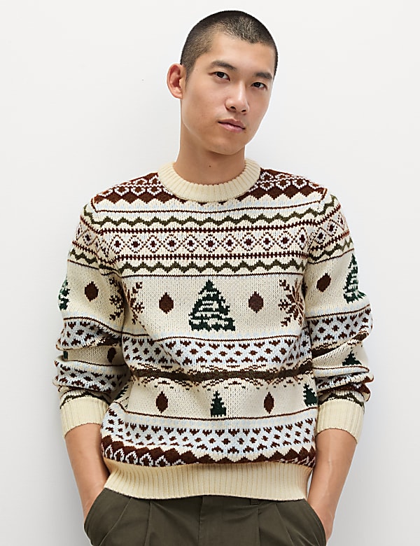 Fair Isle Crew Neck Christmas Jumper - SK