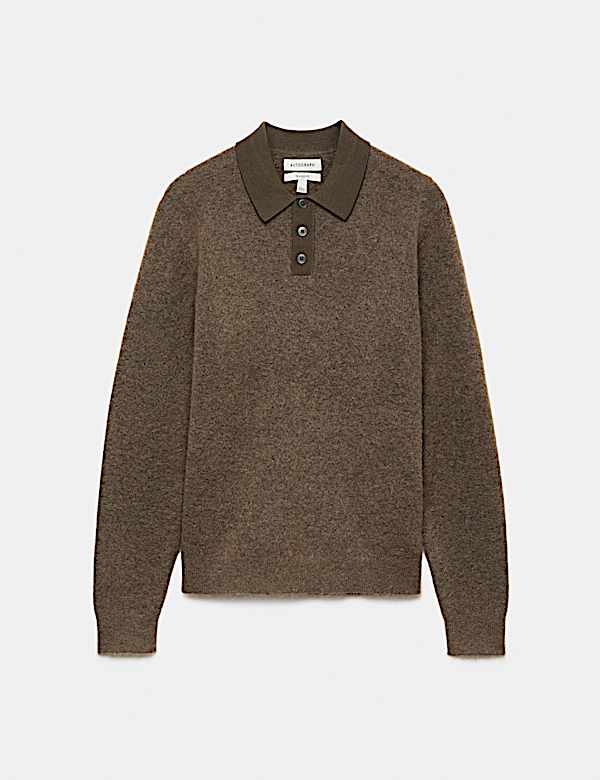 Mohair Wool Blend Knitted Polo Shirt - CZ