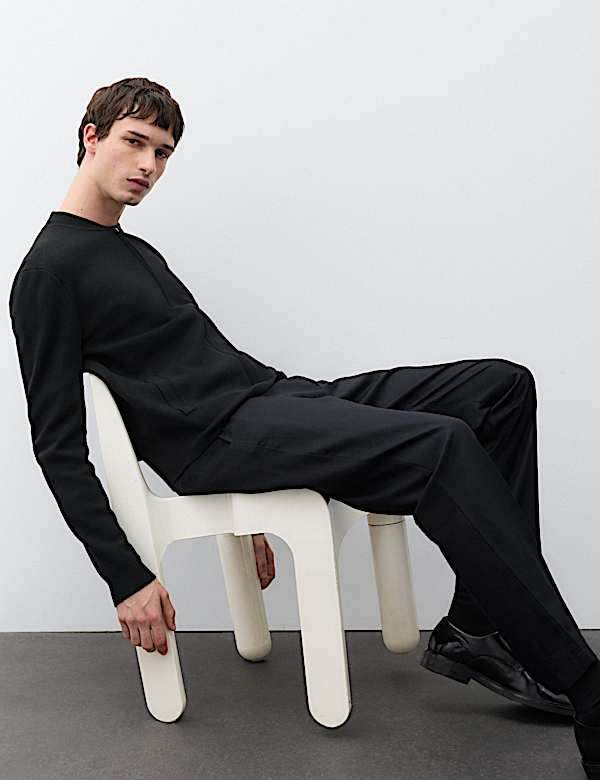 Blouson en maille de laine m&eacute;rinos m&eacute;lang&eacute;e - CH
