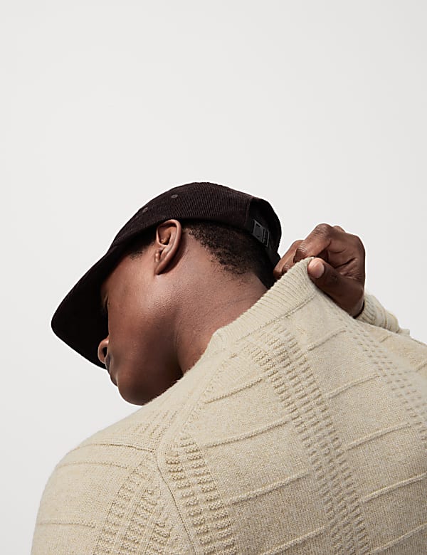 Textured Crew Neck Jumper - ID