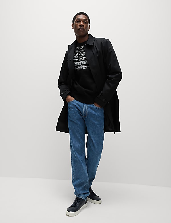 Πουλόβερ με κλειστή στρογγυλή λαιμόκοψη και νορβηγικό σχέδιο από μαλλί - GR