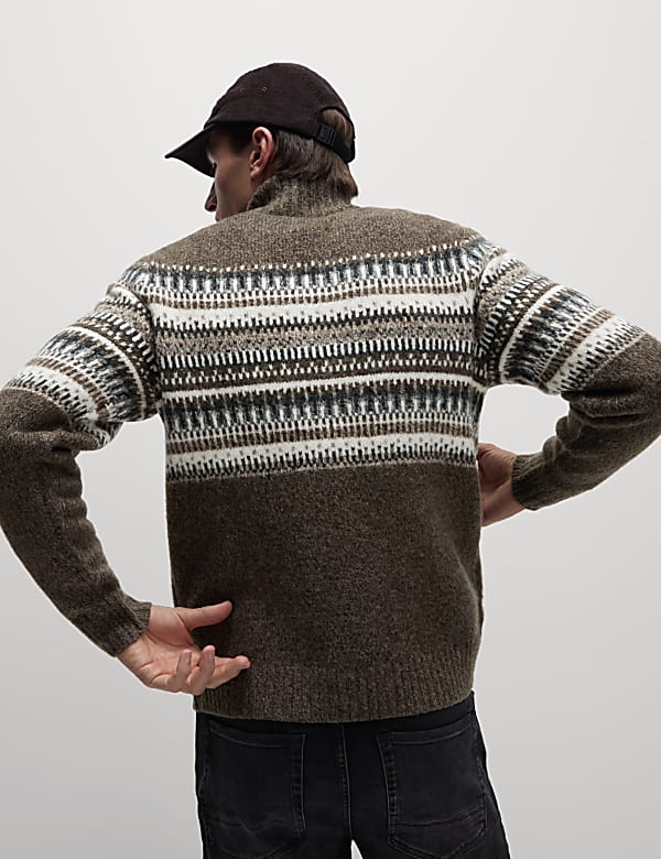 Fair Isle Half Zip Jumper - NL