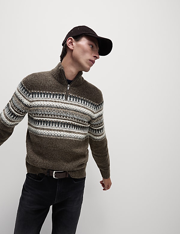 Fair Isle Half Zip Jumper - NL