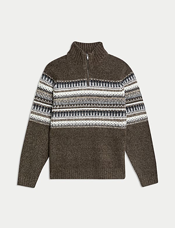 Fair Isle Half Zip Jumper - NL