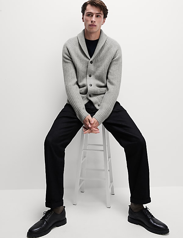 Supersoft with Wool Shawl Collar Cardigan - HU