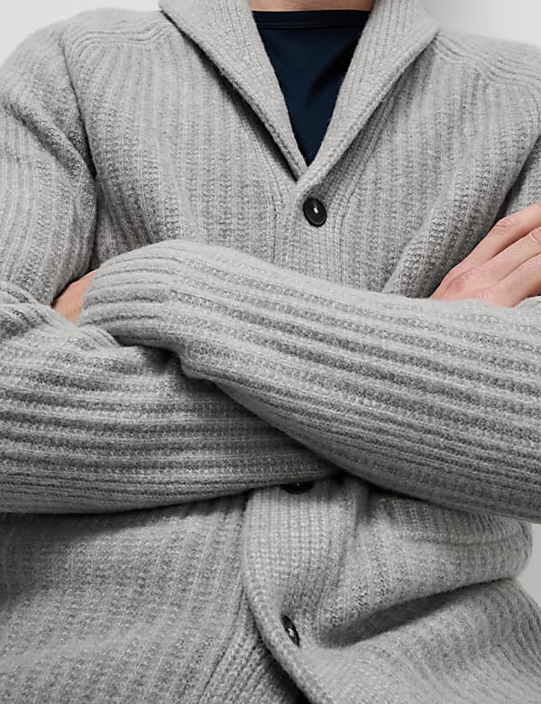 Supersoft with Wool Shawl Collar Cardigan - HU