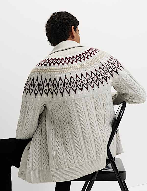 Cárdigan Fair Isle de punto trenzado - US