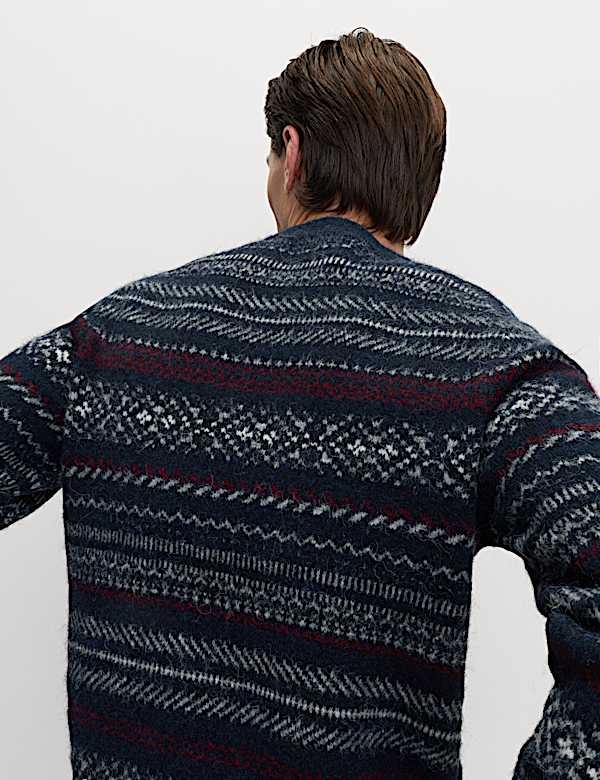 Fair Isle Crew Neck Jumper with Wool - IT