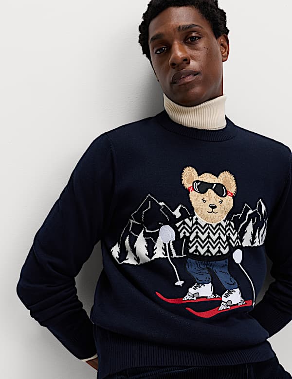 Jersey de esquí 100 % algodón con diseño de oso Spencer - US