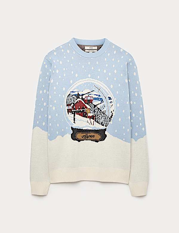 Pure Cotton Ski Snow Globe Christmas Jumper - JO