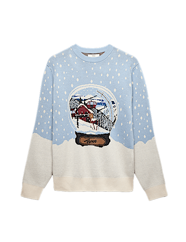 Pure Cotton Ski Snow Globe Christmas Jumper
