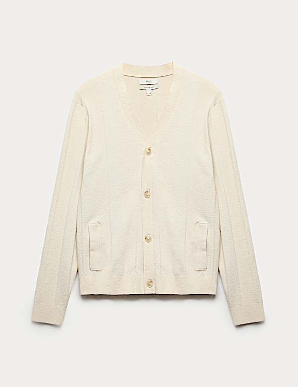 Cardigan en maille de coton boucl&eacute; - CA