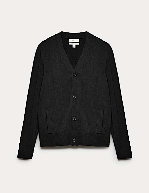 Cotton Rich Boucl&eacute; Knitted Cardigan - NO