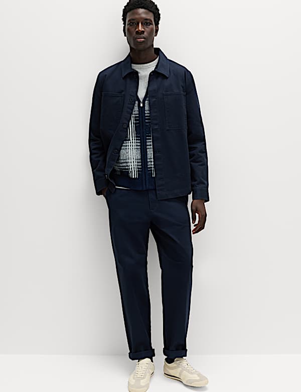 Checked V-Neck Zip Up Gilet with Wool - NL