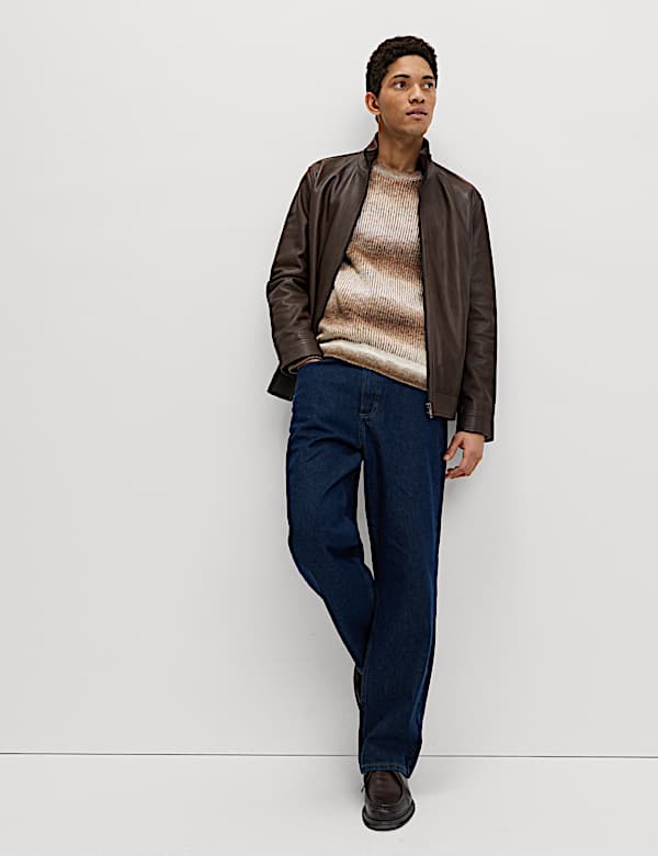 Ombre Stripe Crew Neck Jumper with Wool - GR