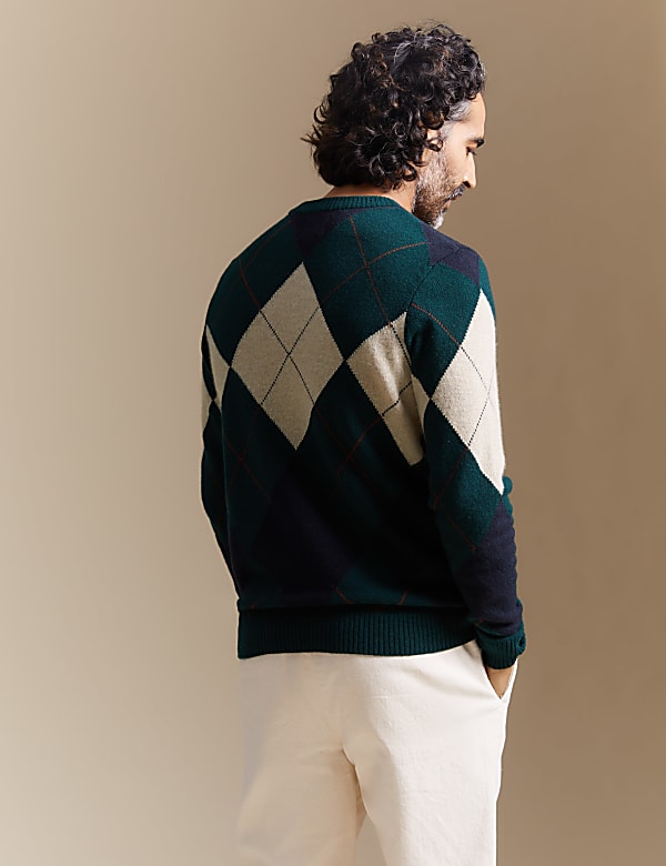 Thorner Merino Wool with Cashmere Argyle Jumper