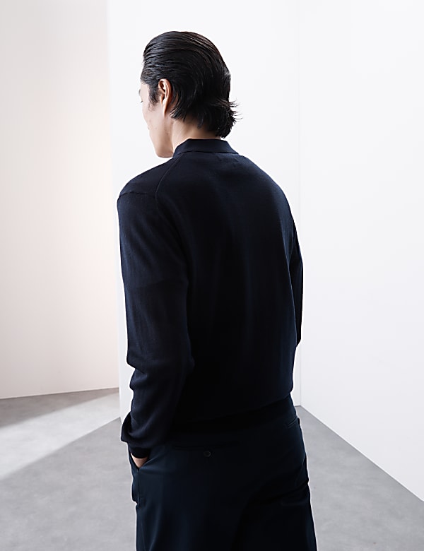 Πλεκτό πόλο από εξαιρετικά λεπτό μαλλί Merino - GR