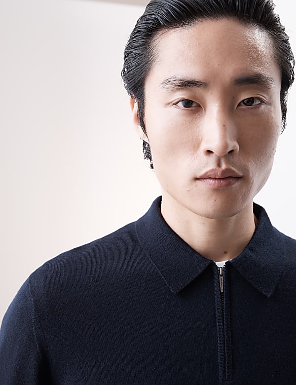 Πλεκτό πόλο από εξαιρετικά λεπτό μαλλί Merino - GR