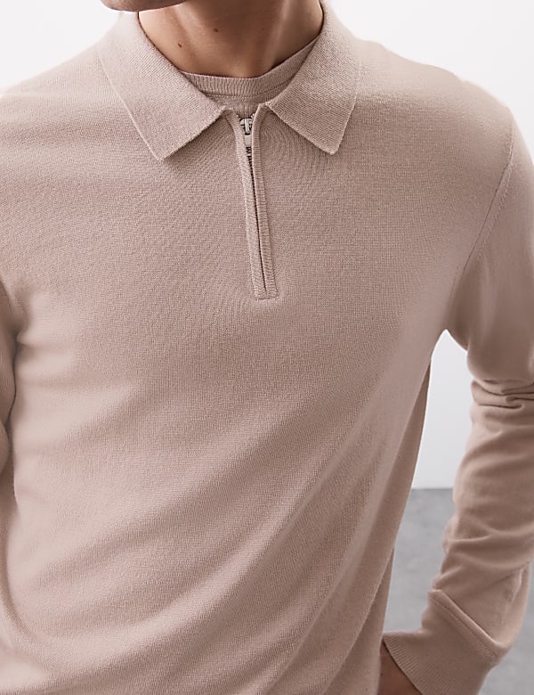 Pure Extra Fine Merino Wool Knitted Polo