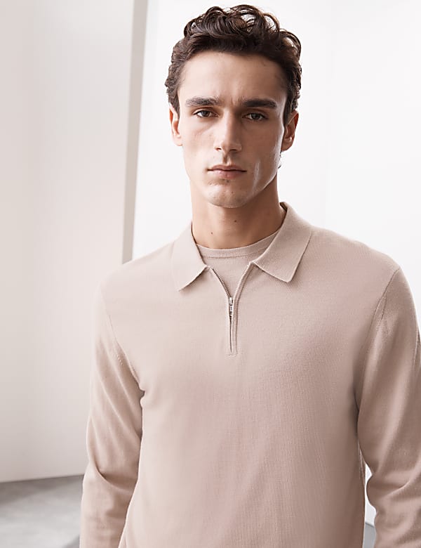 Pure Extra Fine Merino Wool Knitted Polo