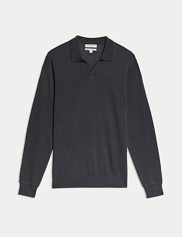 Pure Extra Fine Merino Wool Knitted Polo Shirt - NL