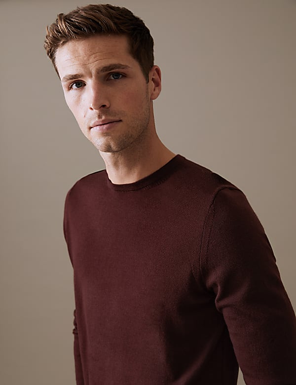 Pure Extra Fine Merino Wool Crew Neck Jumper