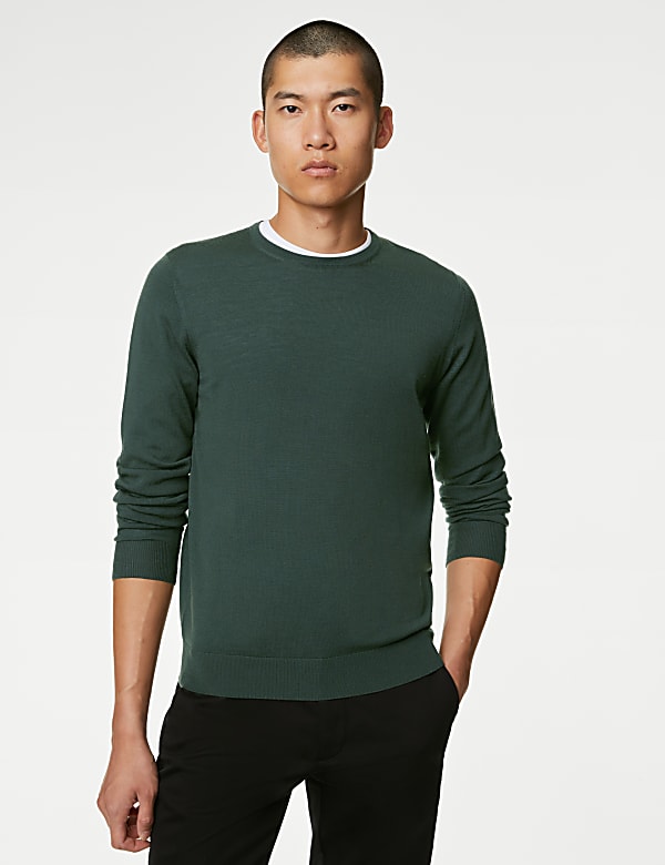 Pure Extra Fine Merino Wool Crew Neck Jumper