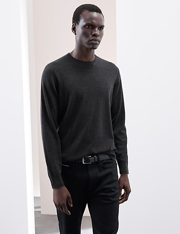 Pure Extra Fine Merino Wool Crew Neck Jumper